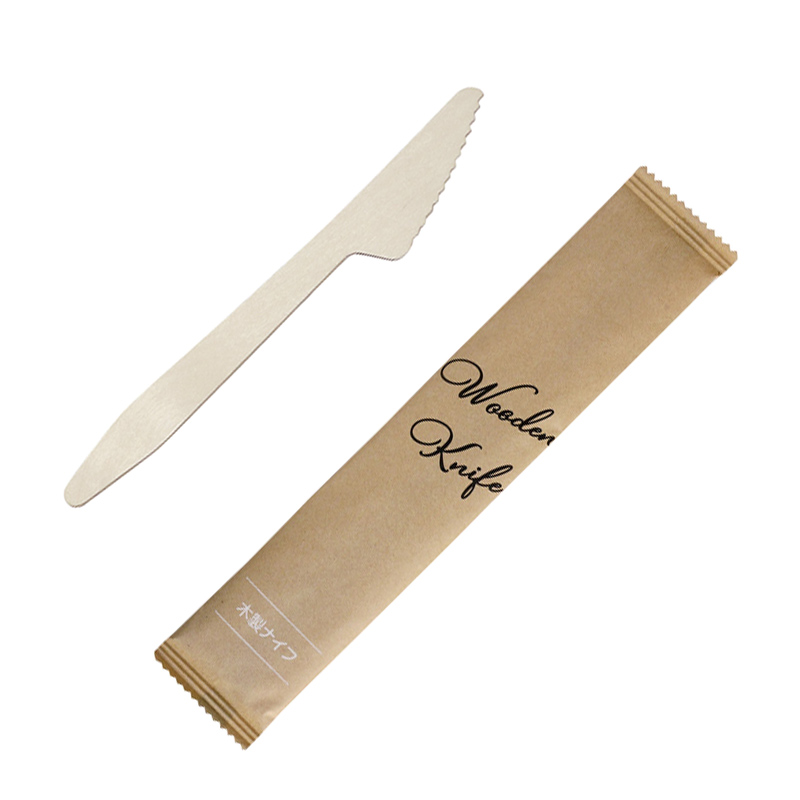 木製ナイフ165紙個包装クラフト